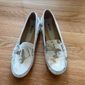 Vaneli Women's Cream and Silver Loafers